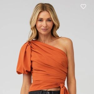 Amanda Uprichard Bexley Top in Orange, XS, Never Worn without Tags
